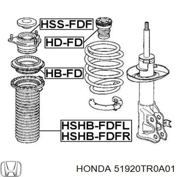 Poduszka amortyzatora przedniego Honda 51920TR0A01 cena, od 58,79 USD