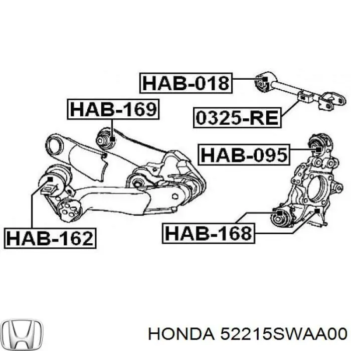 Czop (zwortnica) tylny lewy Honda 52215SWAA00 cena, od 146,42 USD