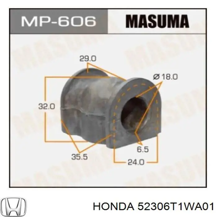 52306T1WA01 Honda Tuleja stabilizatora tylnego