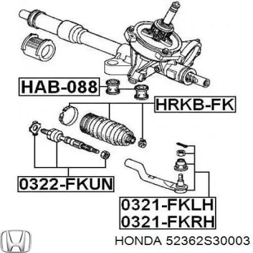 Do koszyka 52362S30003 Honda Osłona końcówki kierowniczej