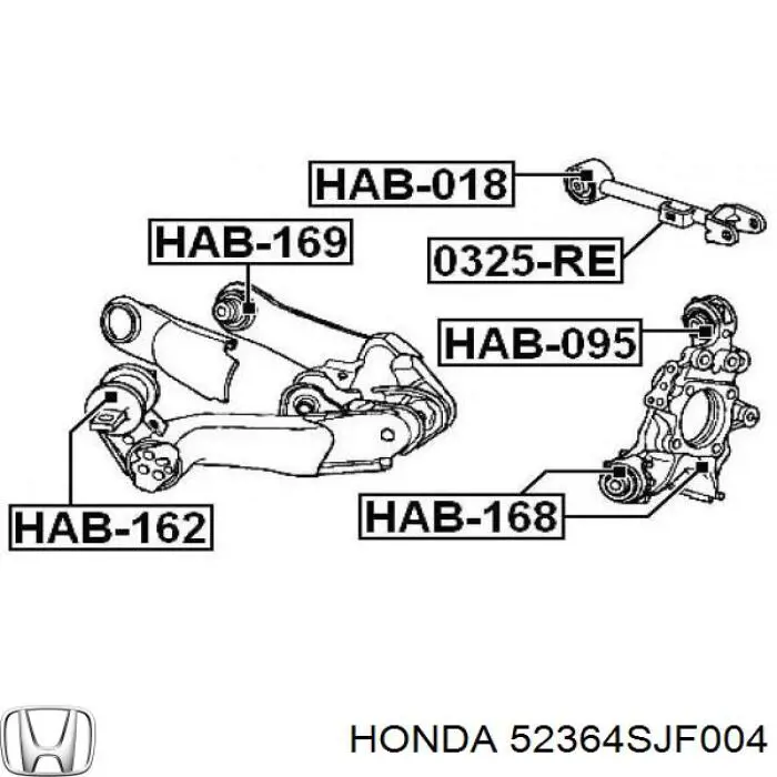 Do koszyka 52364SJF004 Honda Silentblock wahacza tylnego dolnego