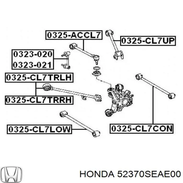 Do koszyka 52370SEAE00 Honda Drążek podłużny zawieszenia tylnego prawy