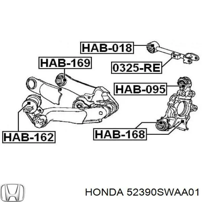 Wahacz zawieszenia tylnego górny lewy/prawy Honda 52390SWAA01 cena, od 36,70 USD