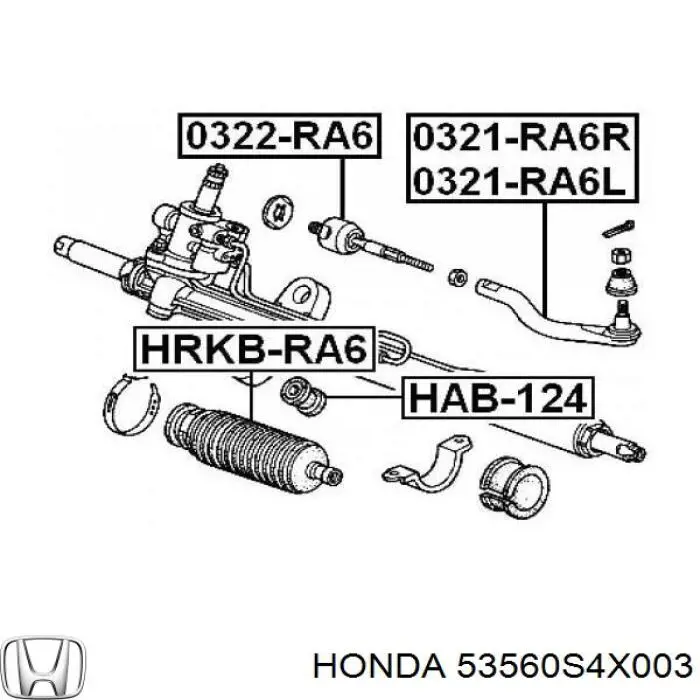 53560S4X003 Honda końcówka drążka kierowniczego zewnętrzna