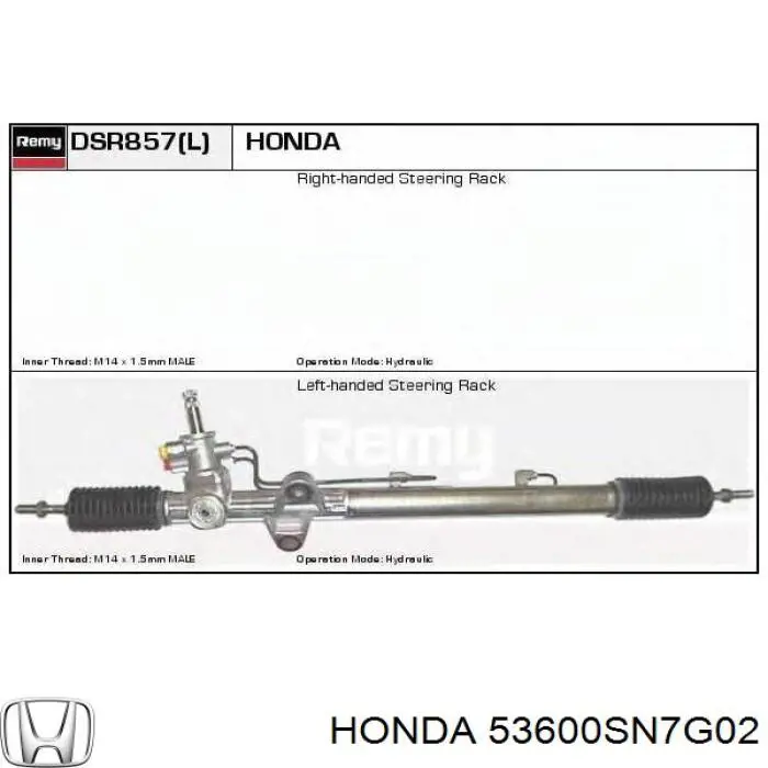 53600SN7G02 Honda Listwa kierownicza (maglownica)