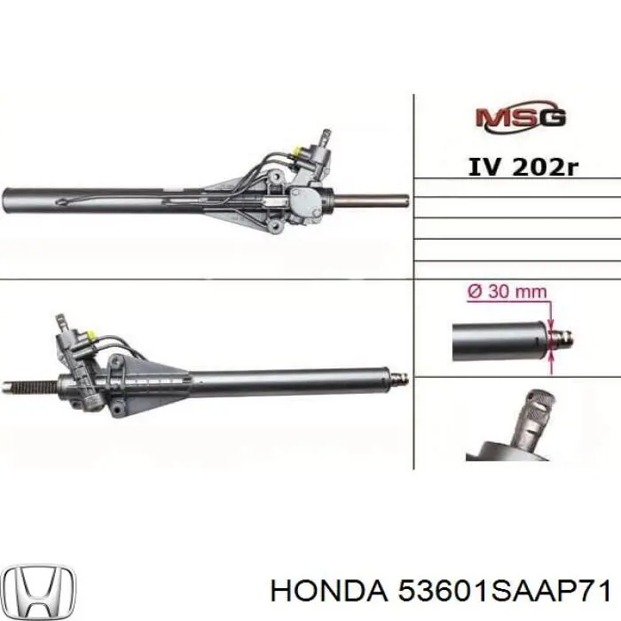 53601SAAP71 Honda Listwa kierownicza (maglownica)