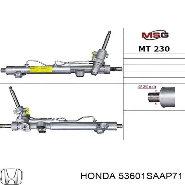 Listwa kierownicza (maglownica) 53601SAAP71 Honda
