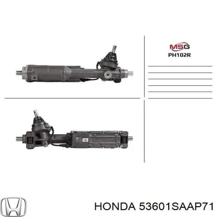 Listwa kierownicza (maglownica) Honda 53601SAAP71 cena, od 192,39 USD