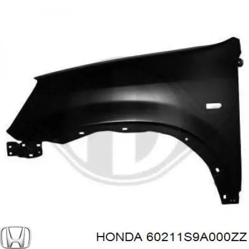 60211S9A000ZZ Honda Błotnik przedni prawy