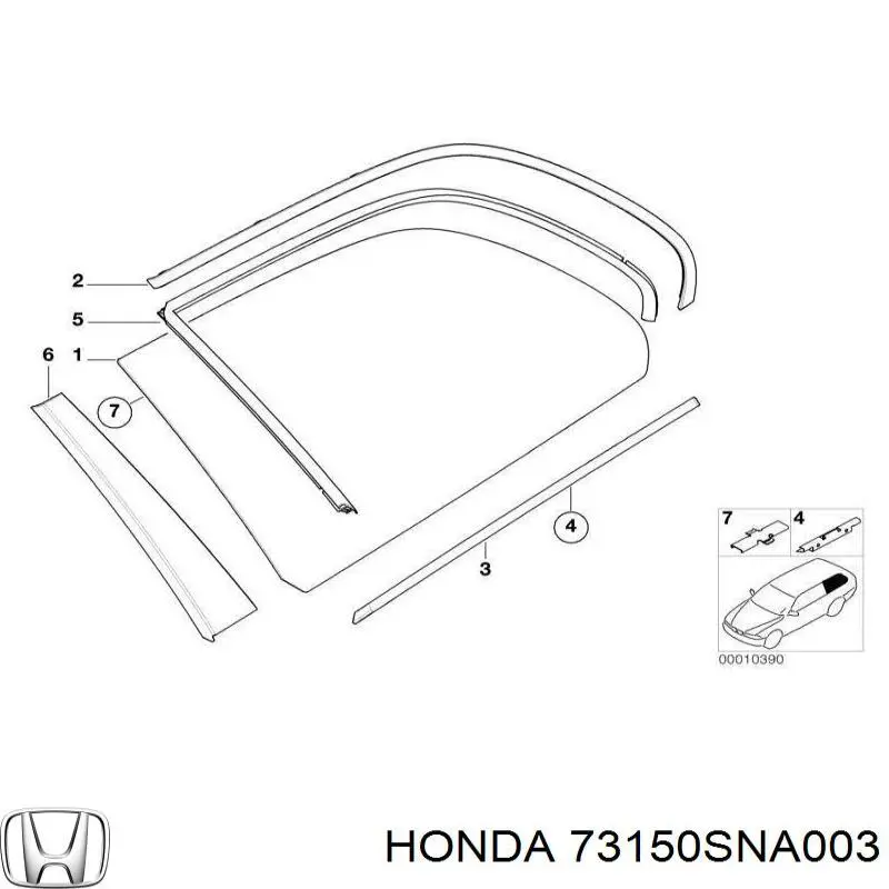 Listwa ochronna szyby przedniej Honda 73150SNA003 cena, od 18,44 USD
