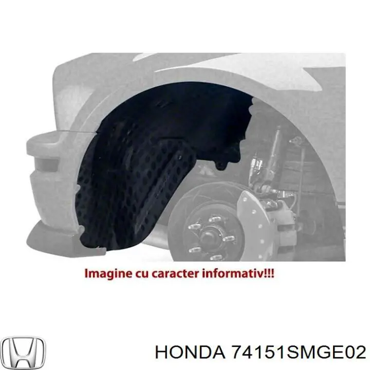 Do koszyka 74151SMGE02 Honda Nadkole błotnika przedniego lewe