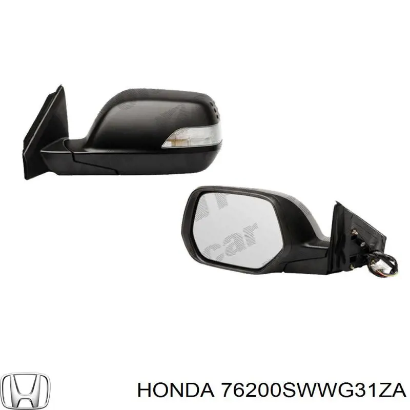 Do koszyka 76200SWWG31ZC Honda Lusterko wsteczne prawe