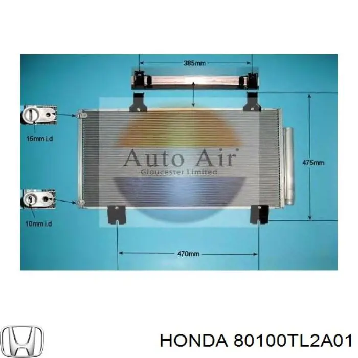 Chłodnica klimatyzacji Honda 80100TL2A01 cena, od 114,20 USD