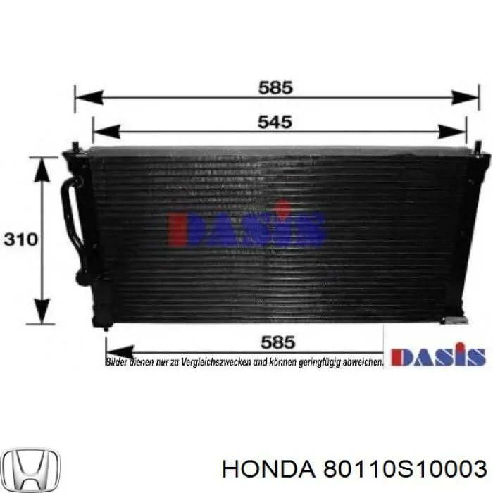 Do koszyka 80110S10003 Honda Chłodnica klimatyzacji