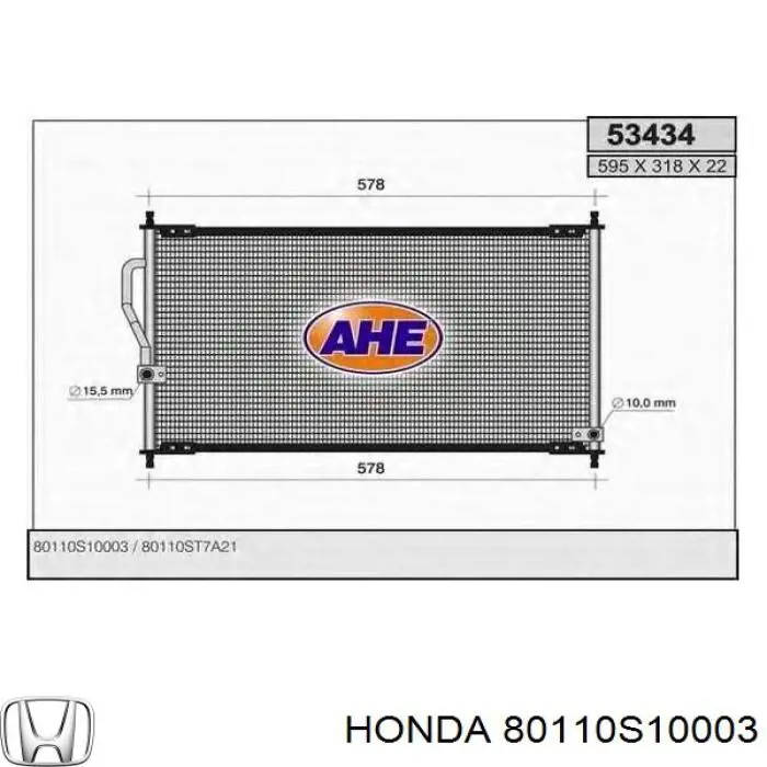 Chłodnica klimatyzacji Honda 80110S10003 cena, od 82,69 USD