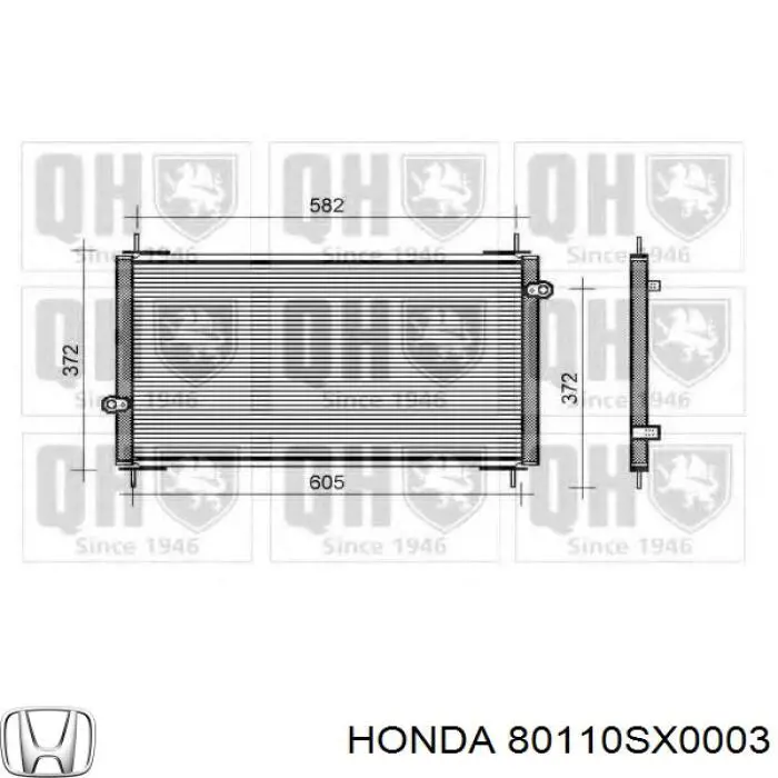 Do koszyka 80110SX0003 Honda Chłodnica klimatyzacji