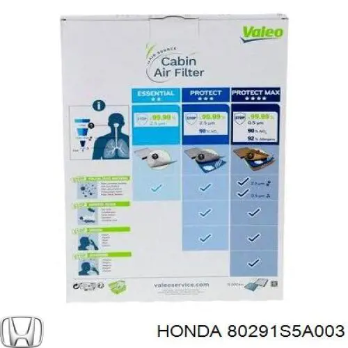 Filtr kabiny 80291S5A003 Honda