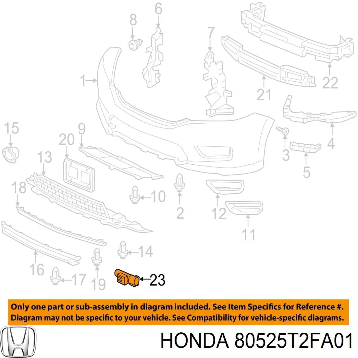 80525T2FA01 Honda Czujnik temperatury zewnętrznej