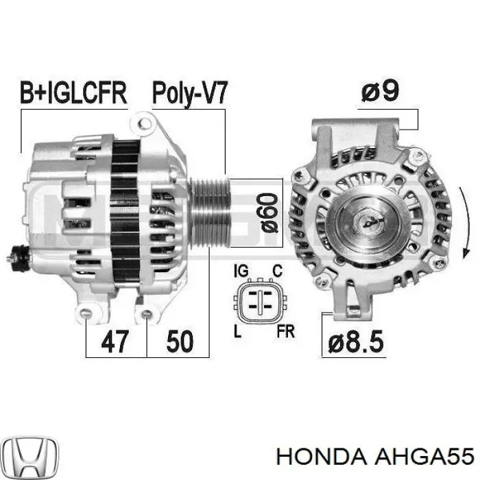 Alternator Honda AHGA55 cena, od 124,29 USD
