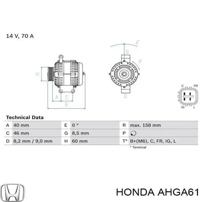 Alternator Honda AHGA61 cena, od 97,05 USD