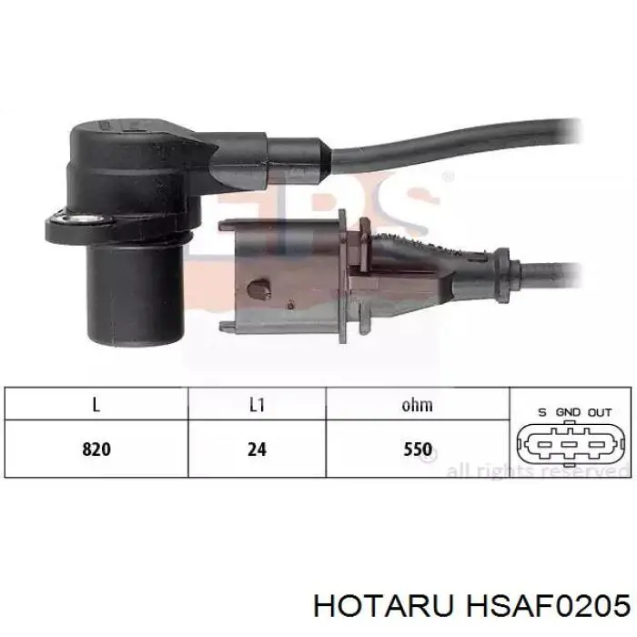 HSAF0205 Hotaru Czujnik przepływu powietrza, przepływomierz powietrza M.A.F.