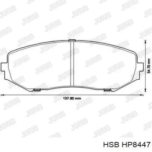 HP8447 HSB Klocki hamulcowe przednie tarczowe
