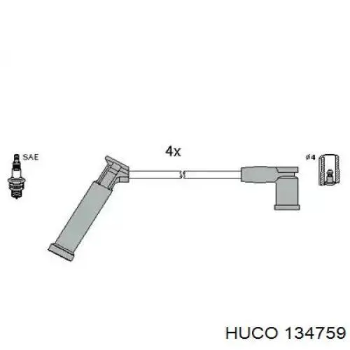 Zestaw przewodów wysokiego napięcia Huco 134759 cena, od 30,92 USD