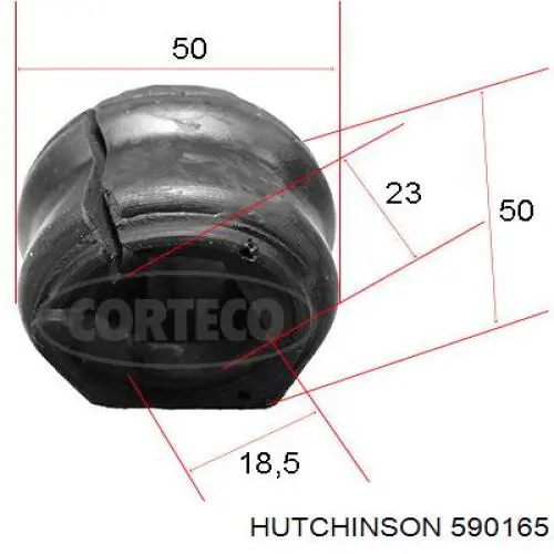 Do koszyka 590165 Hutchinson Tuleja stabilizatora przedniego