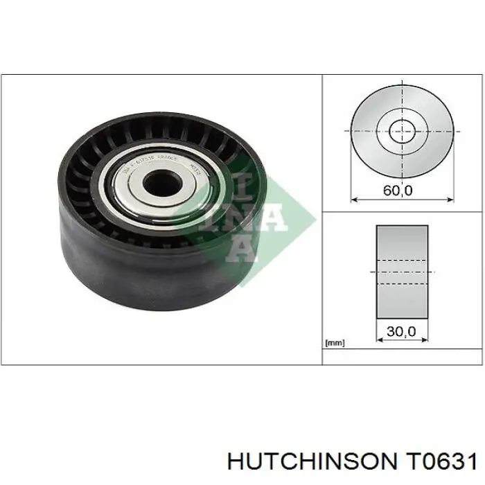 Rolka prowadząca, kierunkowa paska napędowego Hutchinson T0631 cena, od 23,09 USD
