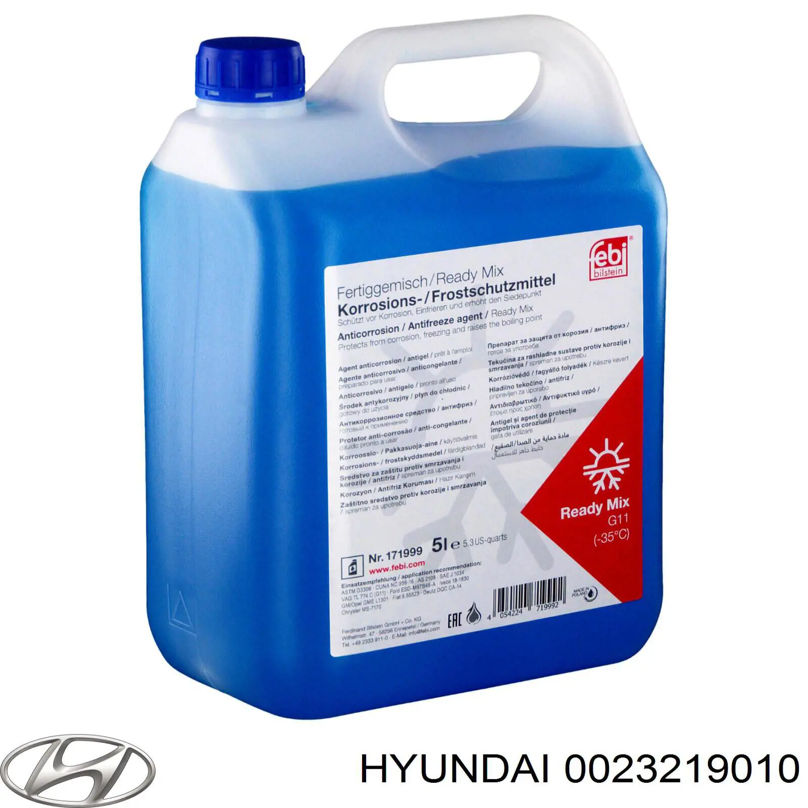 Do koszyka 0023219010 Hyundai/Kia Ciecz chłodząca