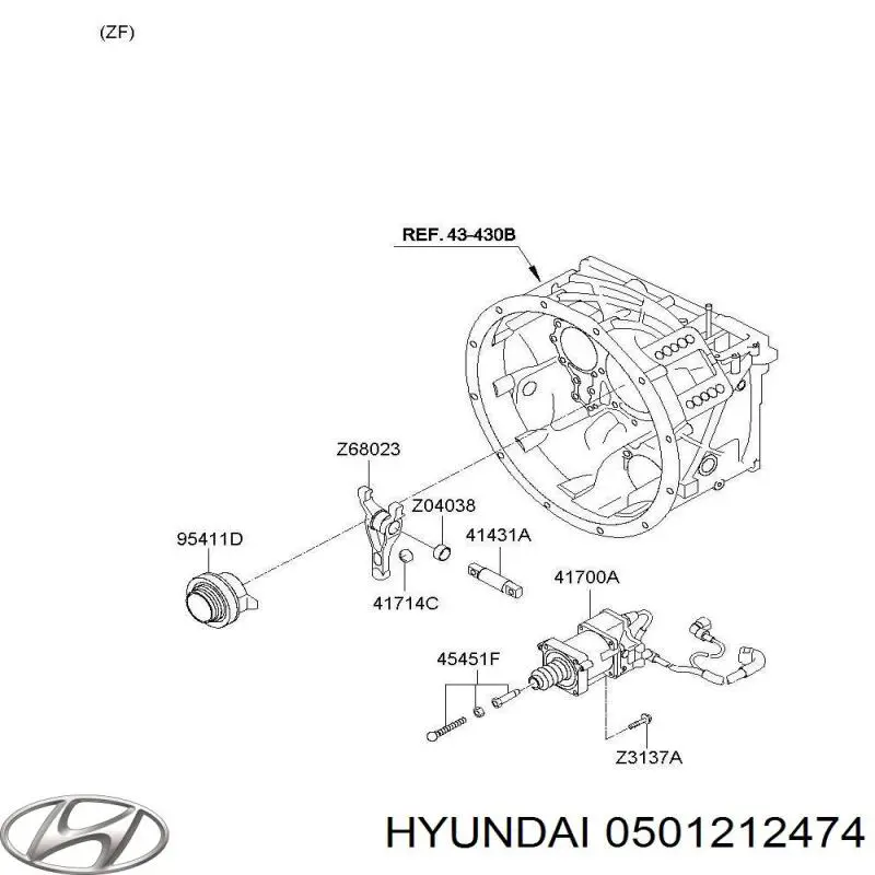 Do koszyka 0501212474 Hyundai/Kia Cylinder roboczy sprzęgła