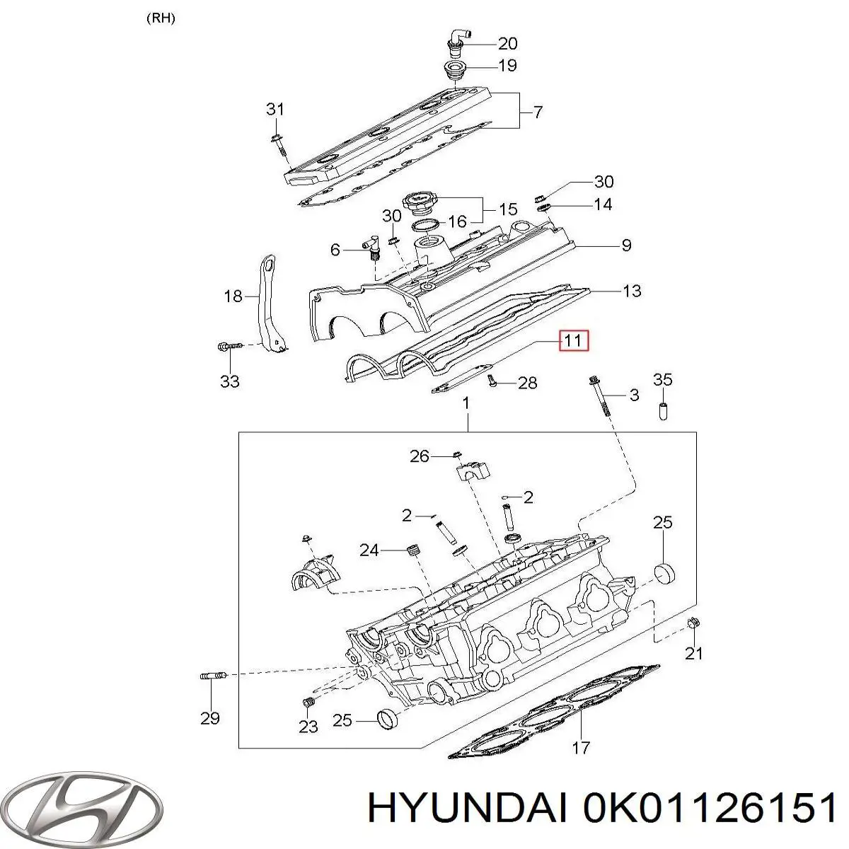 Lożysko piasty tylnej Hyundai/Kia 0K01126151