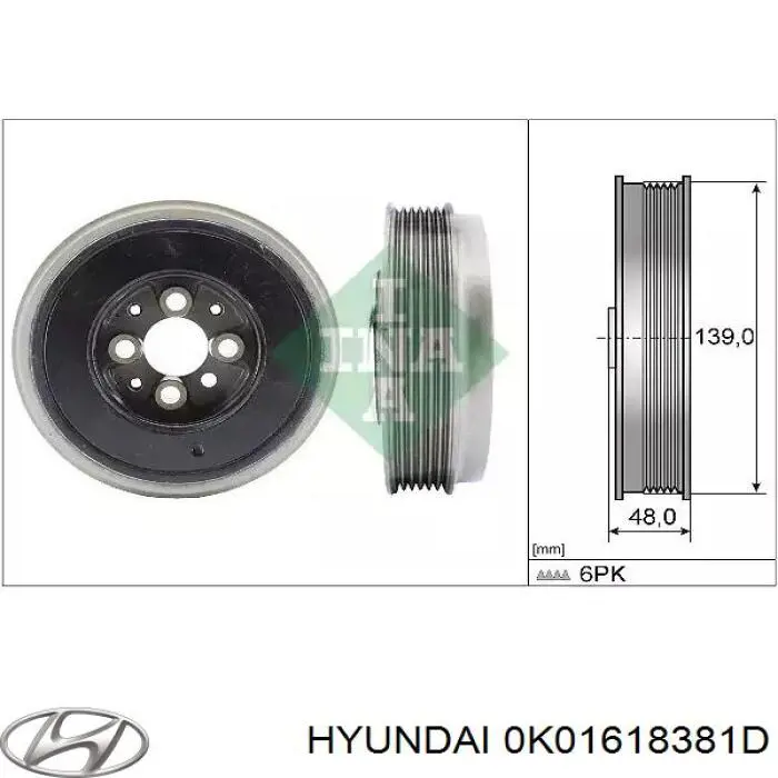 Do koszyka 0K01618381D Hyundai/Kia Pas napędowy mechanizmów