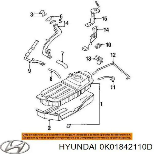 Do koszyka 0K01842110D Hyundai/Kia Zbiornik paliwa