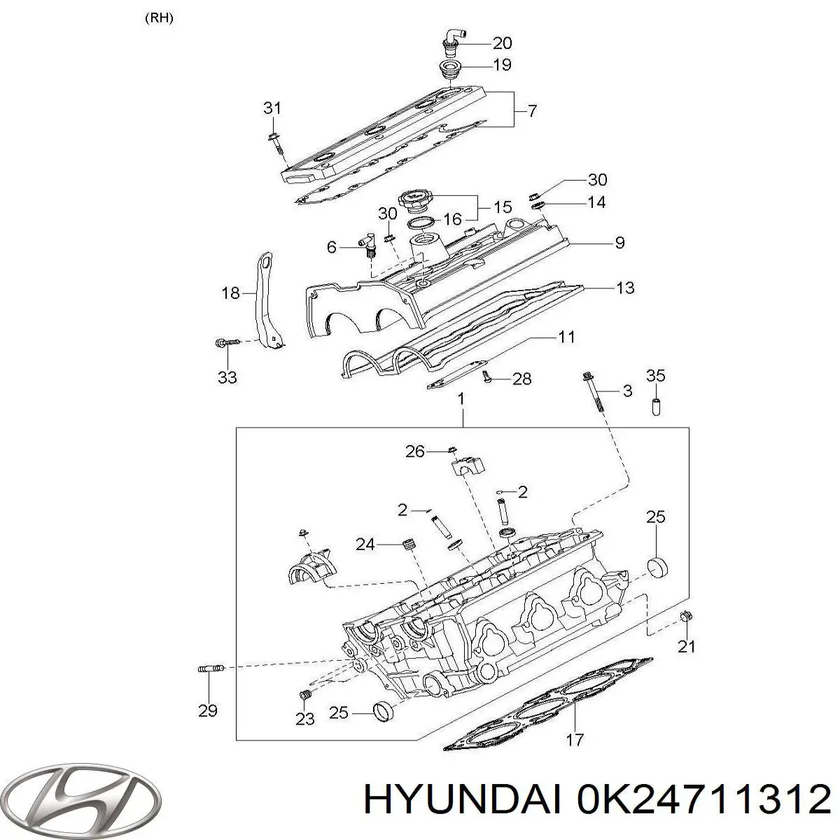 Uszczelniacz wału korbowego silnika tylny Hyundai/Kia 0K24711312 cena, od 8,29 USD