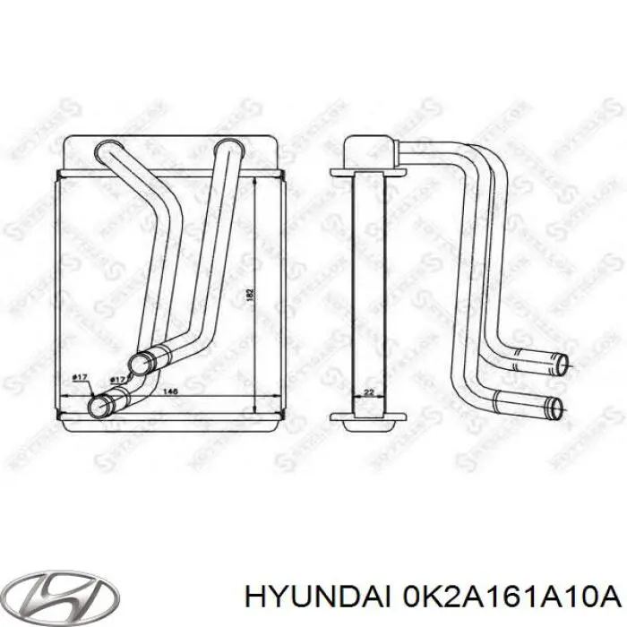 0K2A161A10A Hyundai/Kia Chłodnica nagrzewnicy (ogrzewacza)