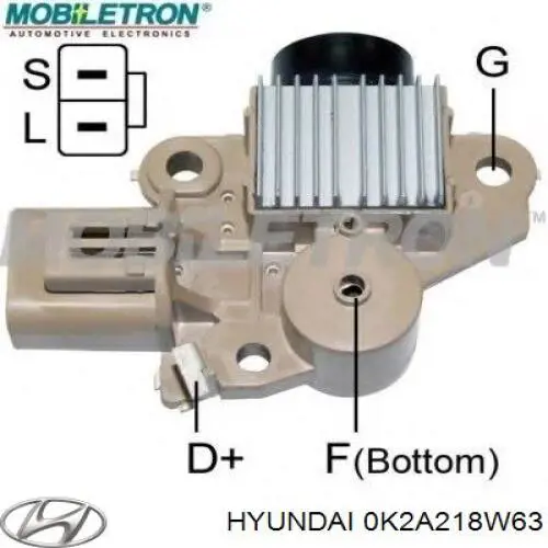 Regulator alternatora (przekaźnik ładowania) Hyundai/Kia 0K2A218W63 cena, od 18,02 USD
