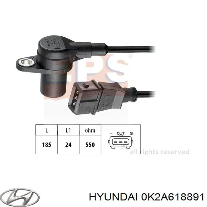 Czujnik położenia wału korbowego Hyundai/Kia 0K2A618891 cena, od 26,70 USD