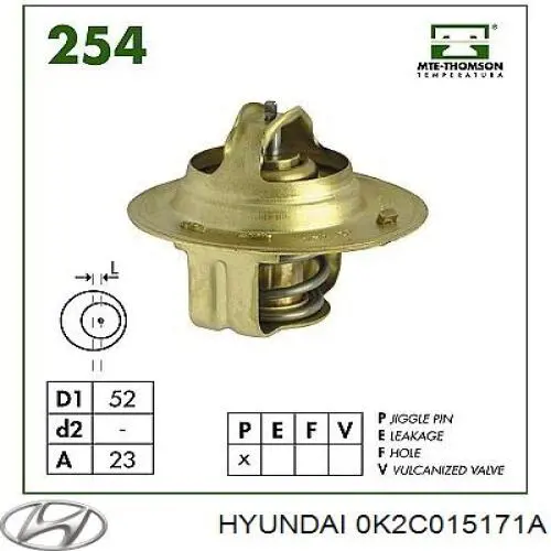 Termostat 0K2C015171A Hyundai/Kia