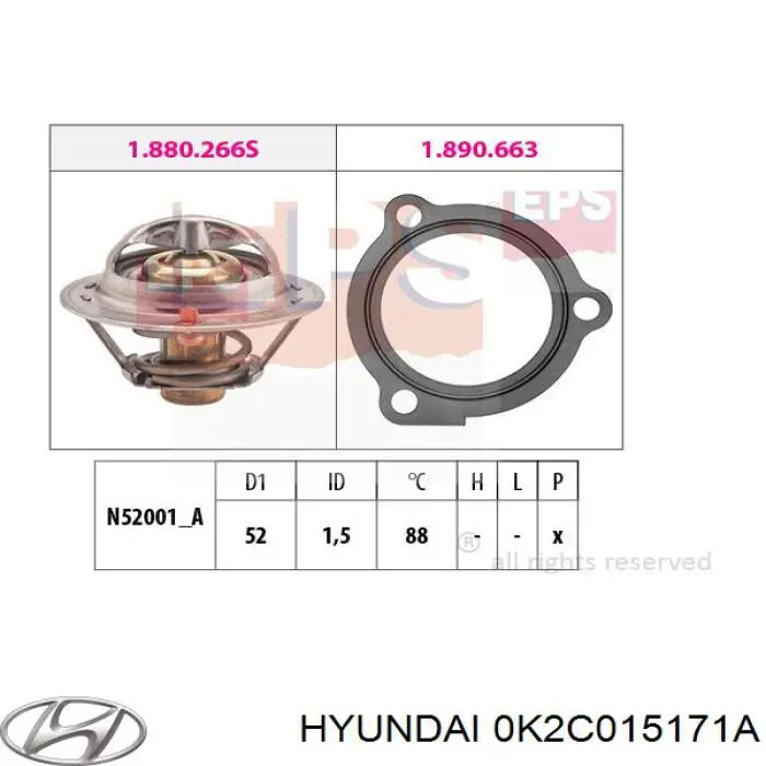 0K2C015171A Hyundai/Kia Termostat