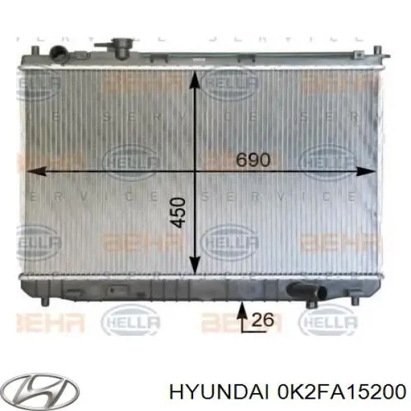 Do koszyka 0K2FA15200 Hyundai/Kia Chłodnica silnika