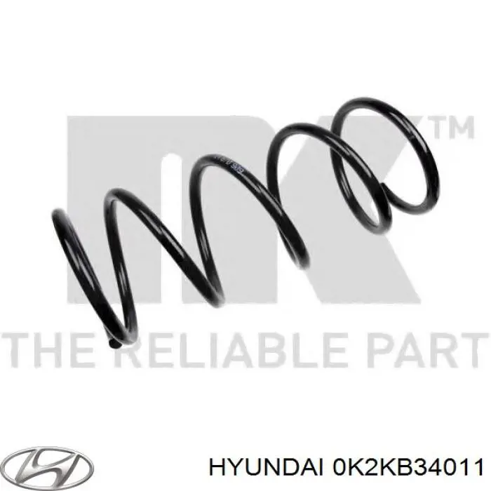 Do koszyka 0K2KB34011 Hyundai/Kia Sprężyna przednia
