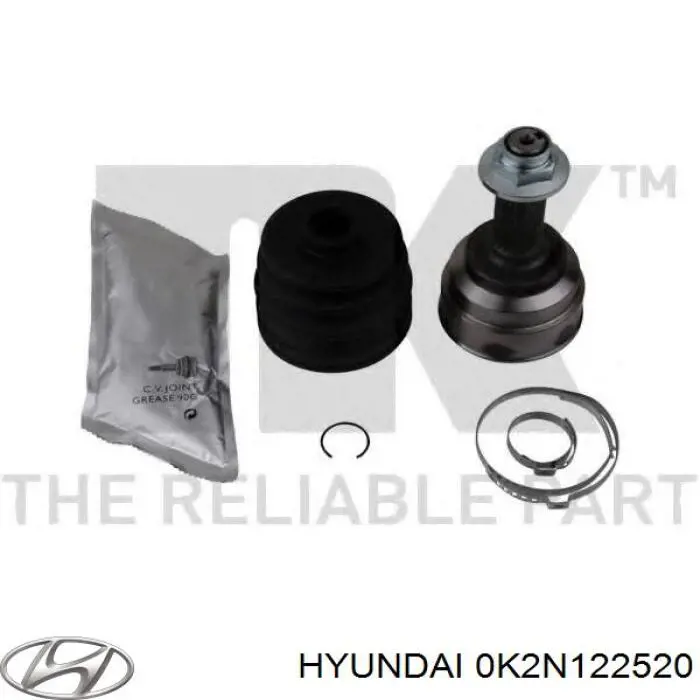 Do koszyka 0K2N122520 Hyundai/Kia Przegub homokinetyczny wewnętrzny przedni lewy