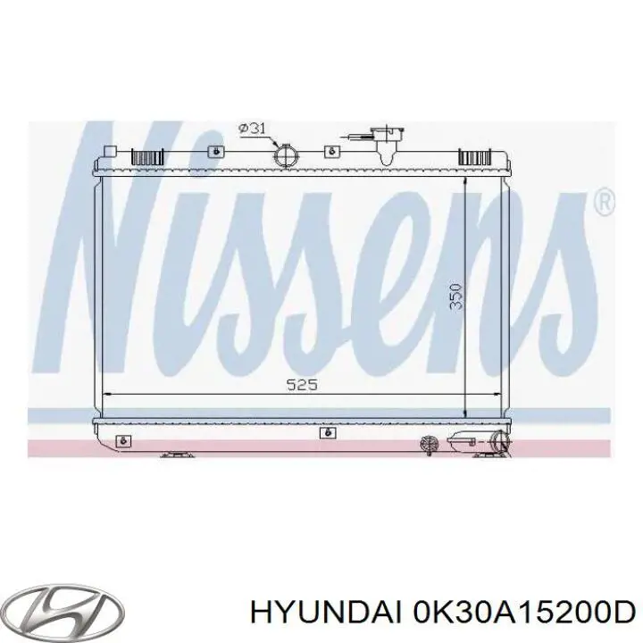 Chłodnica silnika Hyundai/Kia 0K30A15200D cena, od 74,24 USD