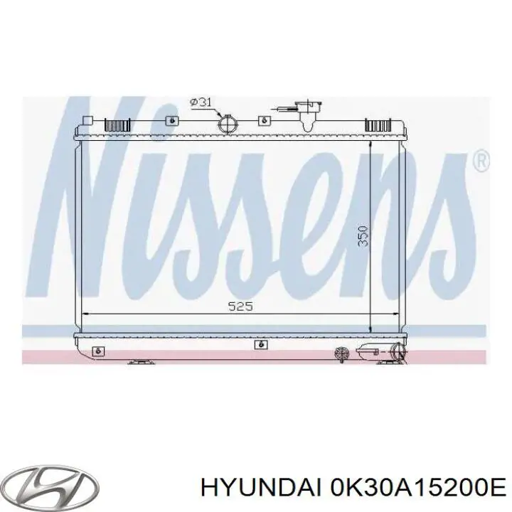 Chłodnica silnika Hyundai/Kia 0K30A15200E cena, od 74,24 USD