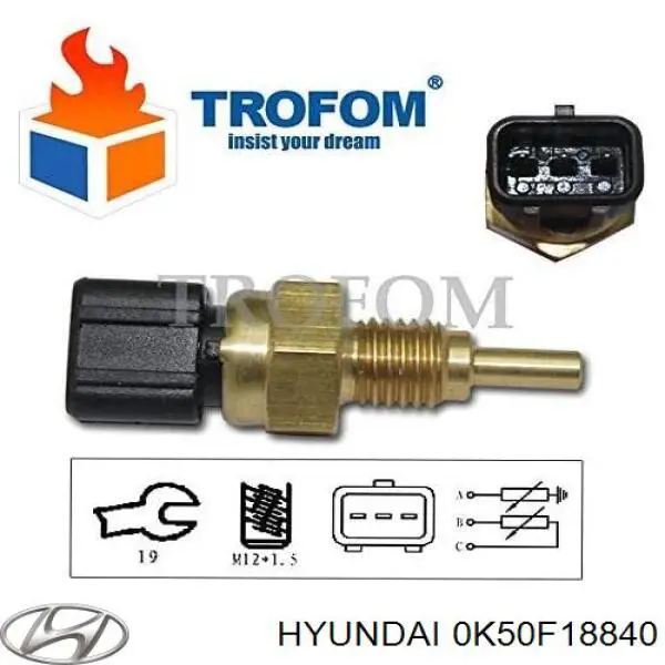0K50F18840 Hyundai/Kia Czujnik temperatury płynu chłodzącego