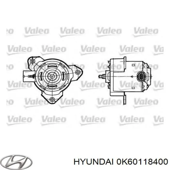 Do koszyka 0K60118400 Hyundai/Kia Rozrusznik