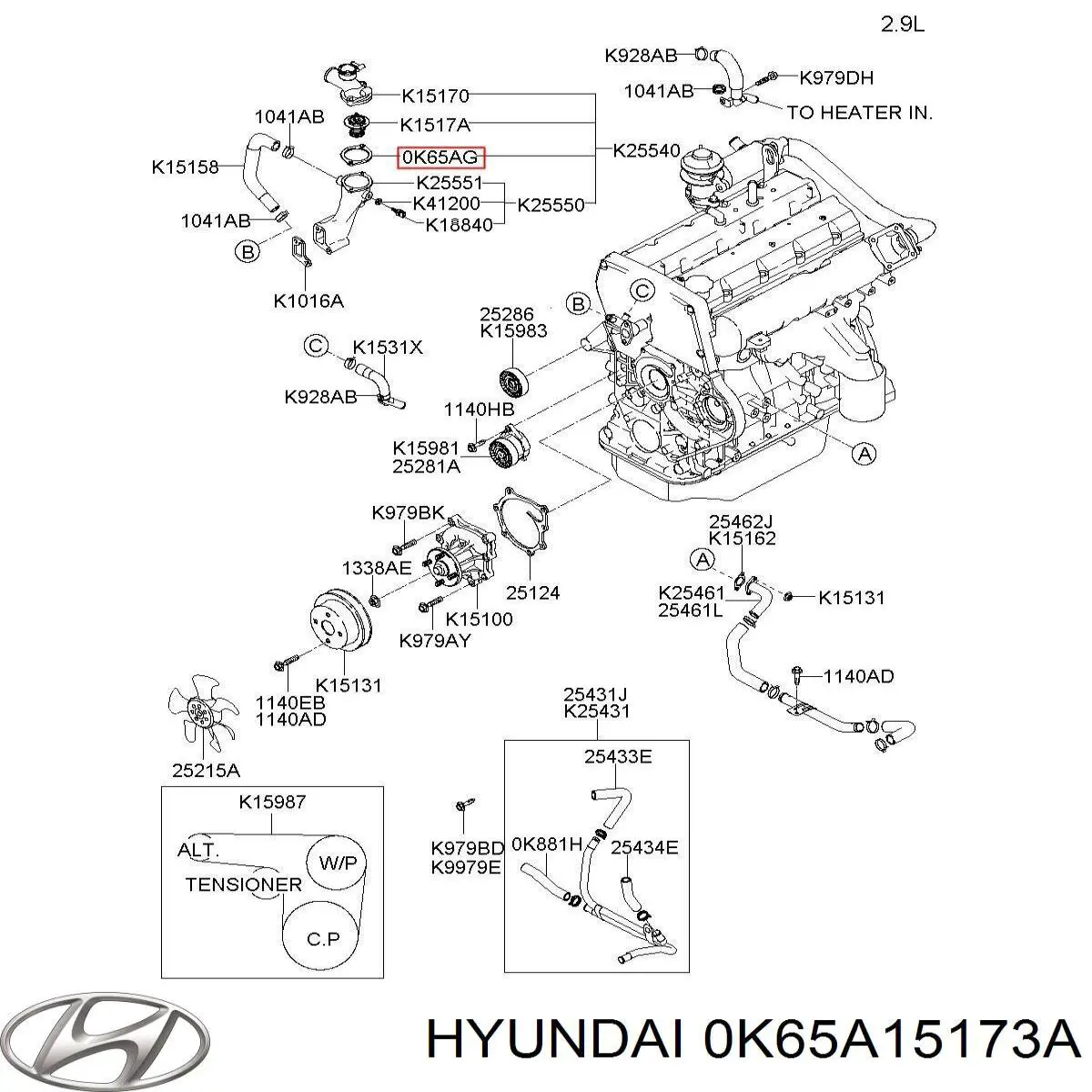 0K65A15173A Hyundai/Kia uszczelka termostatu