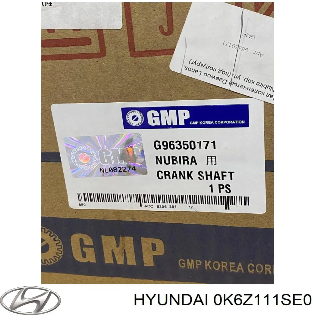 0K6Z111SE0 Hyundai/Kia Panewki korbowodowe wału korbowego, zestaw, standardowe (STD)