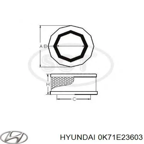 Filtr powietrza Hyundai/Kia 0K71E23603 cena, od 9,72 USD
